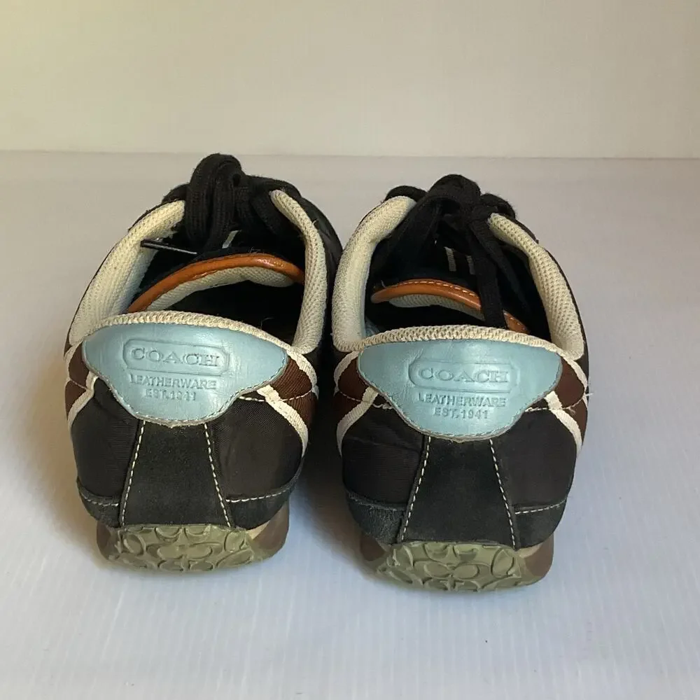 Vintage Coach Sneakers Nikki Black Suede Nylon Women’s 7 Retro 2000s Y2K